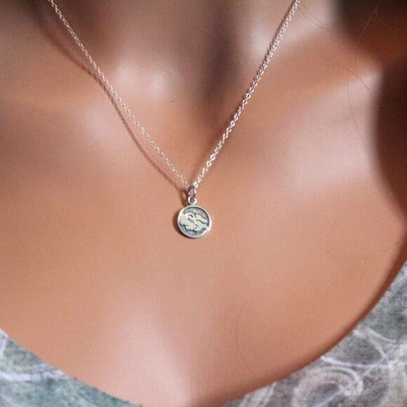 Sterling Silver 'Air' Element Charm Necklace, Element Necklace - Picture 1 of 5